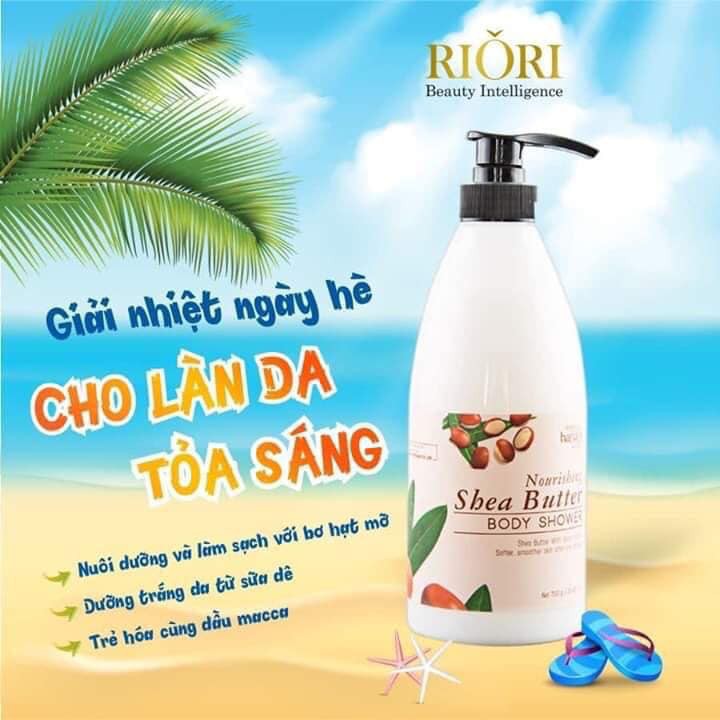 Sữa Tắm Dưỡng Ẩm Bơ Sữa Hạt Mỡ RIORI Nourishing Shea Butter Body Shower – 750g