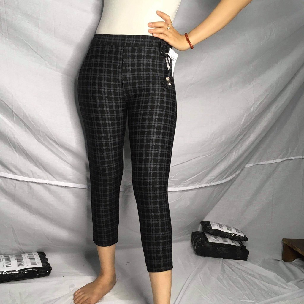 Quần cotton lửng 75cm sọc kẻ lưng thun mẫu mới