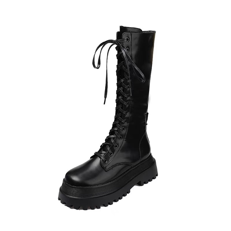 Boots cao cổ 37cm buộc dây cá tính