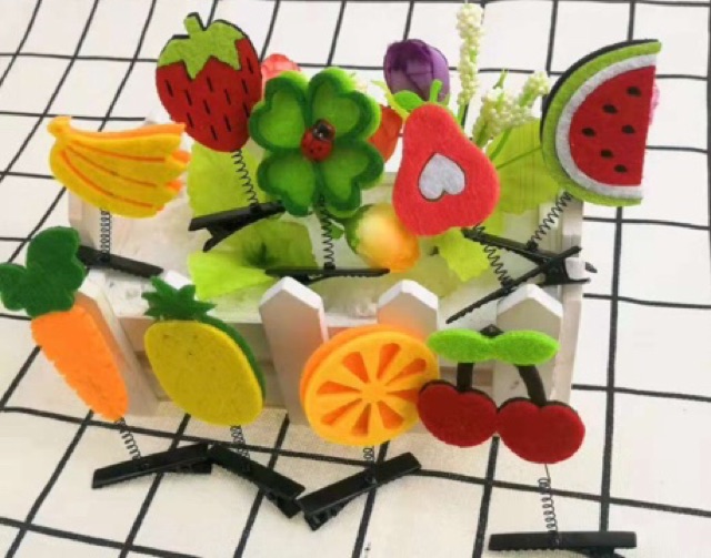 Kẹp tóc gà bông lò xo