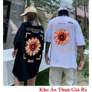 Áo thun cotton in hình hoa cúc form rộng max 71kg