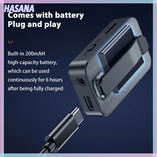 Thiết Bị Nhận Tín Hiệu Âm Thanh Bluetooth 5.0 Không Dây HASANA C33 Có Màn Hình 3.5mm