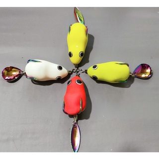 mồi câu lure. nhái hơi T1 lưỡi thìa titan
