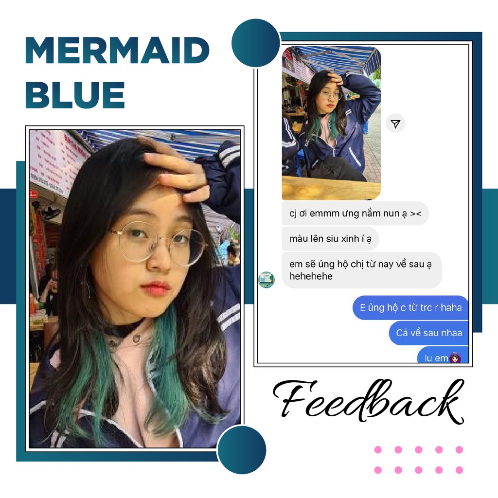Thuốc Nhuộm Tóc Màu Xanh Tiên Cá / Mermaid Blue | Cần Tẩy Tóc - Minzihair