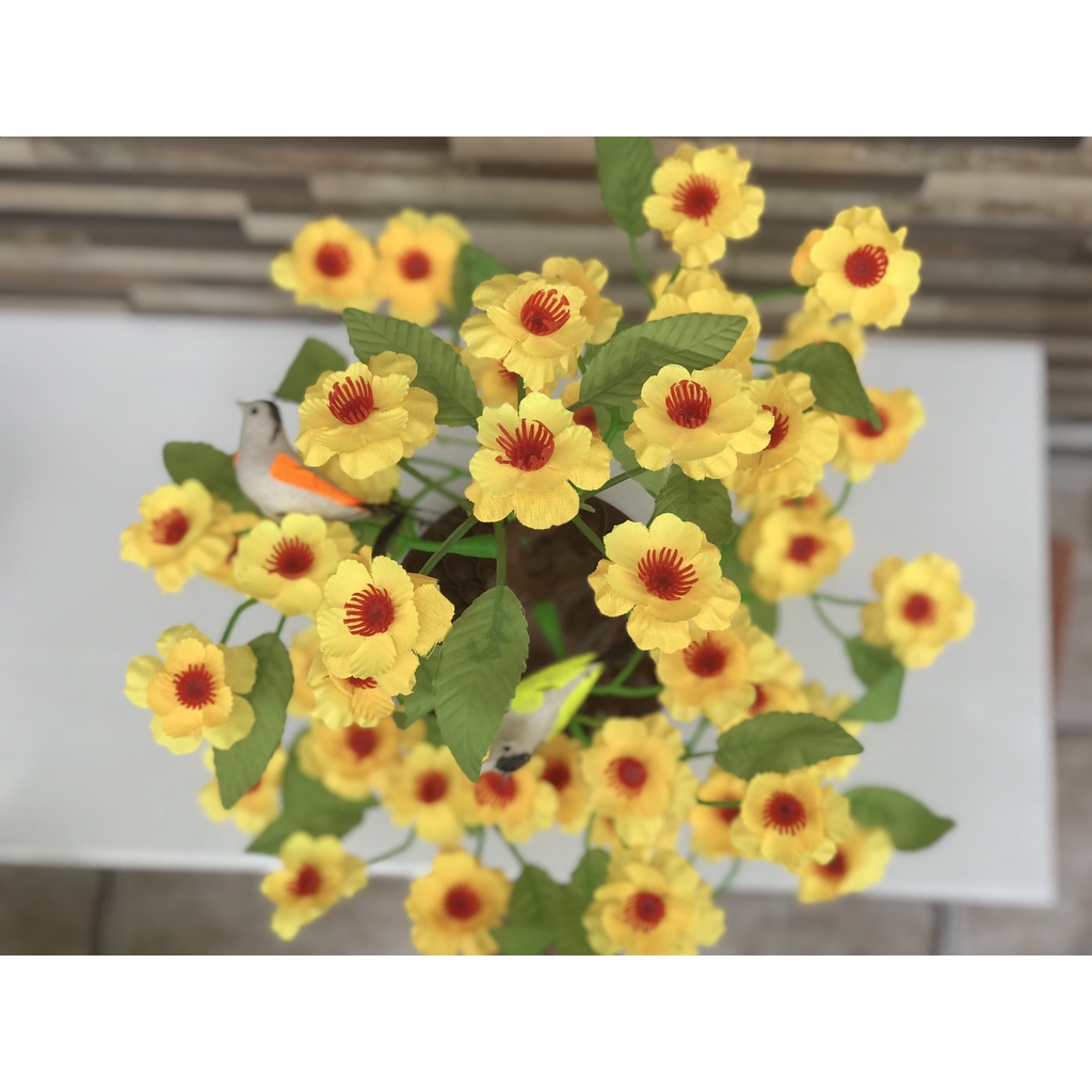 Cây đào, mai giả - thân đầu rồng cao 50cm kèm phụ kiện và không phụ kiện