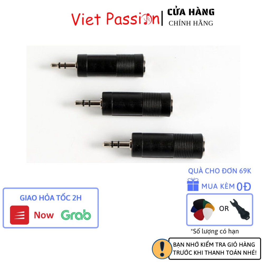 Jack chuyển đổi tín hiệu từ 6,5mm ra 3,5mm hoặc 3,5mm ra 6,5mm chất liệu nhựa Viet Passion