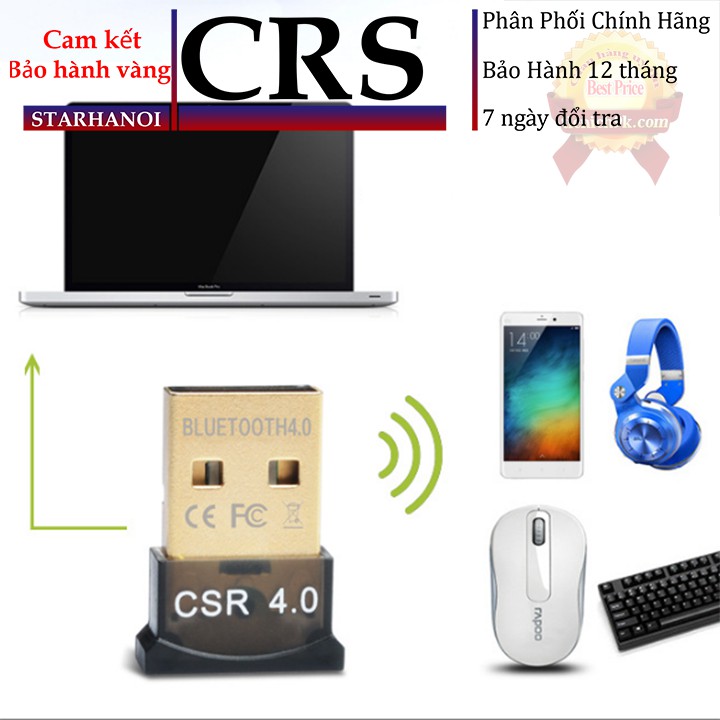 USB phát Bluetooth cho Laptop PC máy tính để bàn CSR 4.0 kết nối điện thoại bàn phím chuột