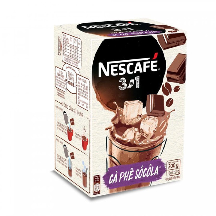 NesCafe hoà tan 3in1 Cà phê Sôcôla (10 gói x 20g)