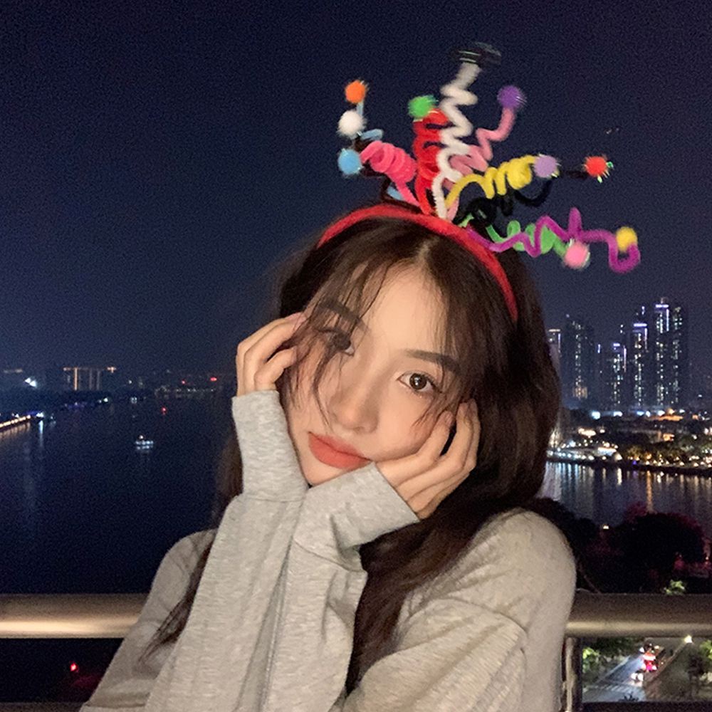 Băng Đô Cài Tóc Hình Quả Bóng Nhiều Màu Dễ Thương Vui Nhộn Cho Nữ