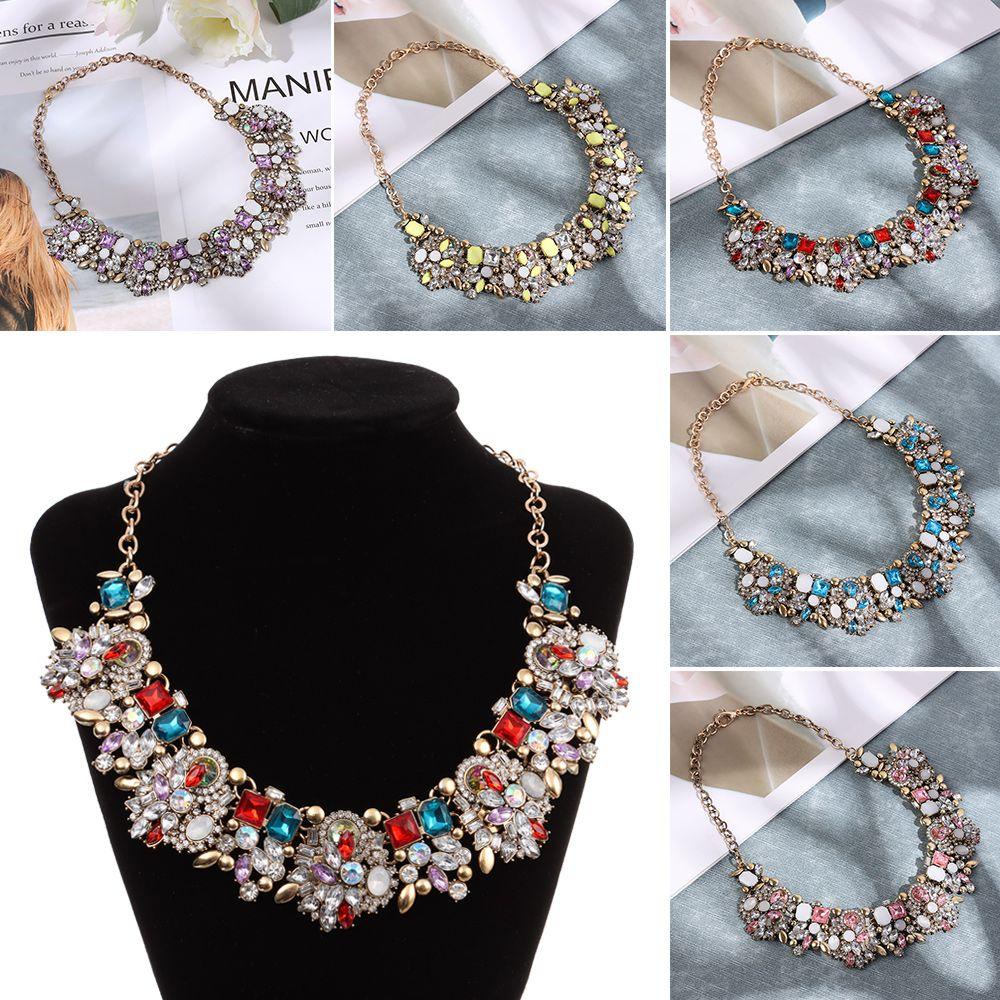 Vòng Cổ Bản To Đính Hoa Lấp Lánh Sang Trọng