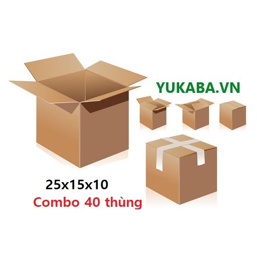 HL - Combo 40 hộp thùng carton 25x15x10