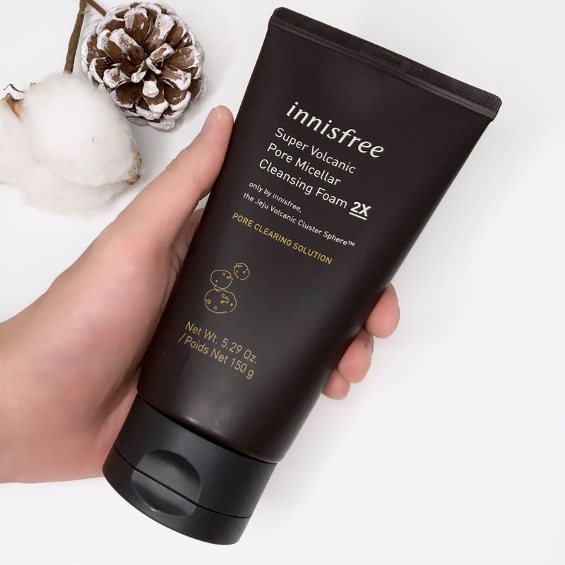 Sửa Rửa Mặt Tạo Bọt Làm Sạch Sâu 2 Lần Tinh Chất Núi Lửa Innisfree Super Volcanic Pore Micellar Cleasing Foam 2X