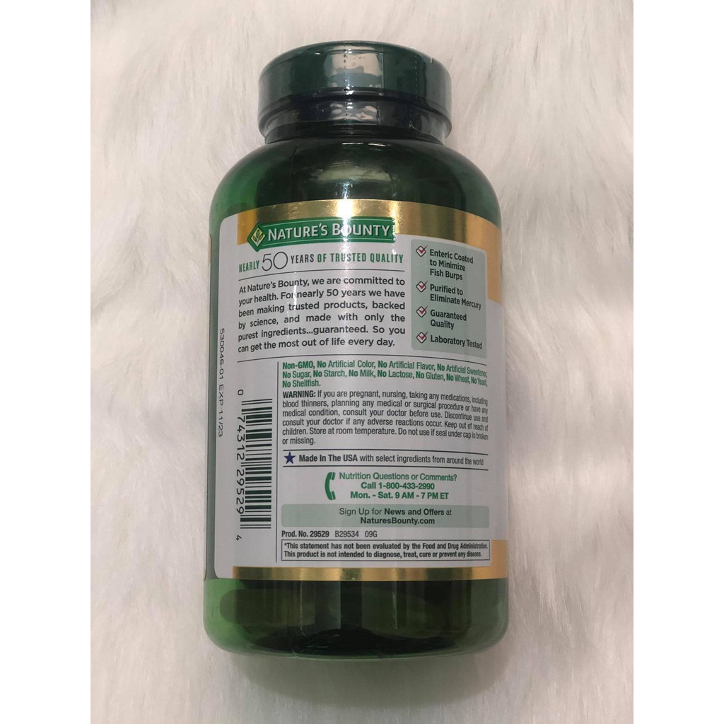 Dầu cá Nature's Bounty Fish Oil 1400mg ( Date 2023 )