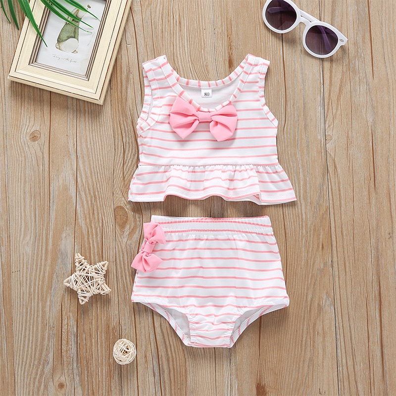 Bộ Đồ Bơi Hai Dây Bikini Dễ Thương Dành Cho Bé Gái 6 Tháng - 4 Tuổi sơ sinh