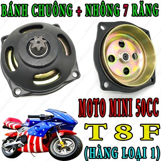Bánh chuông nhông trước 7 răng moto mini 50cc dùng cho dây sên ( T8F )