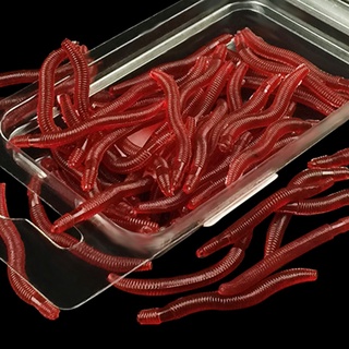 50 cái / lốc mồi mềm mồi giun đất 3.5cm 1.38inch mô phỏng grub giun đỏ nhân tạo mồi câu cá giải quyết mồi mềm