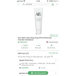 [Freeship TOÀN QUỐC] KEM trắng răng ap24 NUSKIN TRẮNG RĂNG (110g)