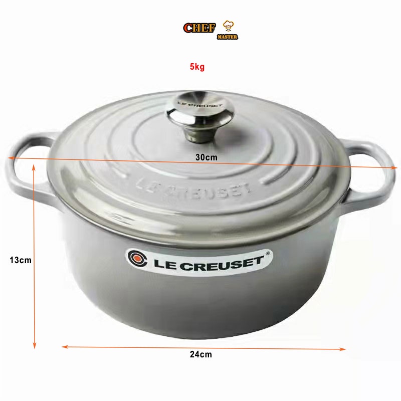 Nồi Gang Le Creuset 24cm Đủ Màu Phủ Gốm Tráng Men Dùng Được Bếp Từ