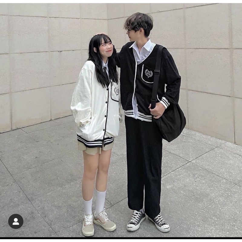 Áo Khoác Cardigan Nữ Dày Dáng Dài Rộng V túi ngực TSO Club dáng Hàn Quốc basic 2 màu trắng đen