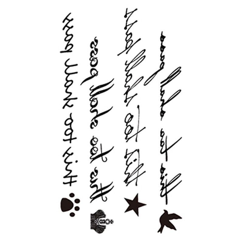 Hình Xăm Dán Tạm Thời Chống Nước Hình Chữ Cái Tiếng Anh