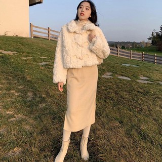 [Mã 151FASHIONSALE1 giảm 10K đơn 50K] Áo khoác lông ulzzang mềm cổ bẻ phong cách Hàn Quốc