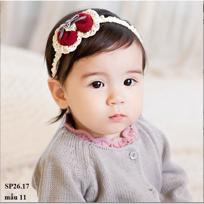 PK82 Băng đô hoa bản nhỏ xinh bé gái/Turban Chun Co Giãn Tốt Không Lằn Đầu Cho Bé Sơ Sinh Đến 2 Tuổi