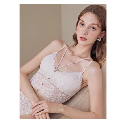 Áo bra ren đính khuy cổ V siêu đẹp