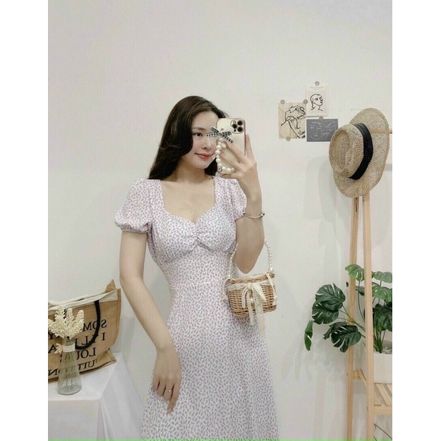 Váy Hoa Nhí Dáng Dài Nhẹ Nhàng Xinh Xắn