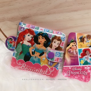 Bóp ví tiền ngang 2 mặt hình 3 nàng công chúa Princess Beautiful cho bé gái (Thái Lan) - 120NPCNG0047 - (9.5x1x9cm)