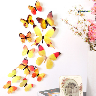 12 Miếng Dán Tường Hình Bướm 3d
