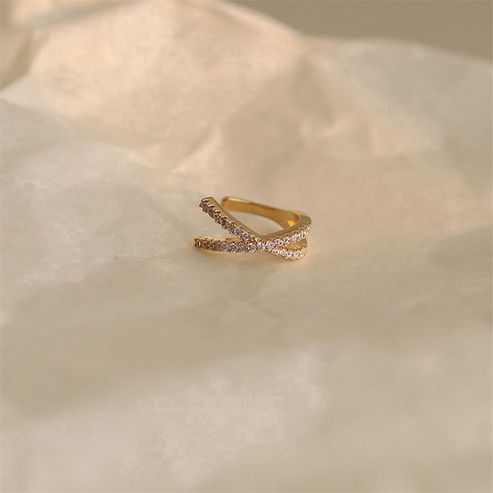 Khuyên vành tai hình chữ U đính đá phong cách thời trang cho nữ