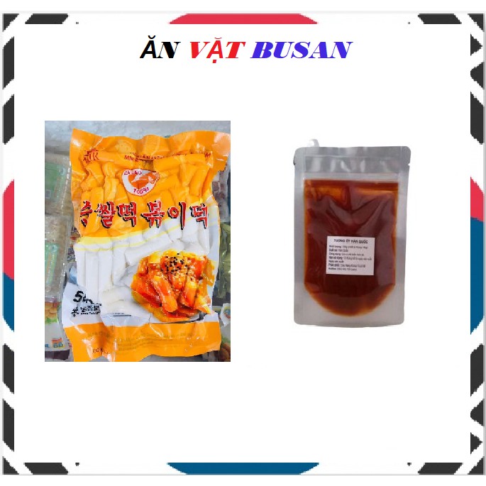 Bánh gạo Hàn quốc vỏ vàng kèm 100g sốt