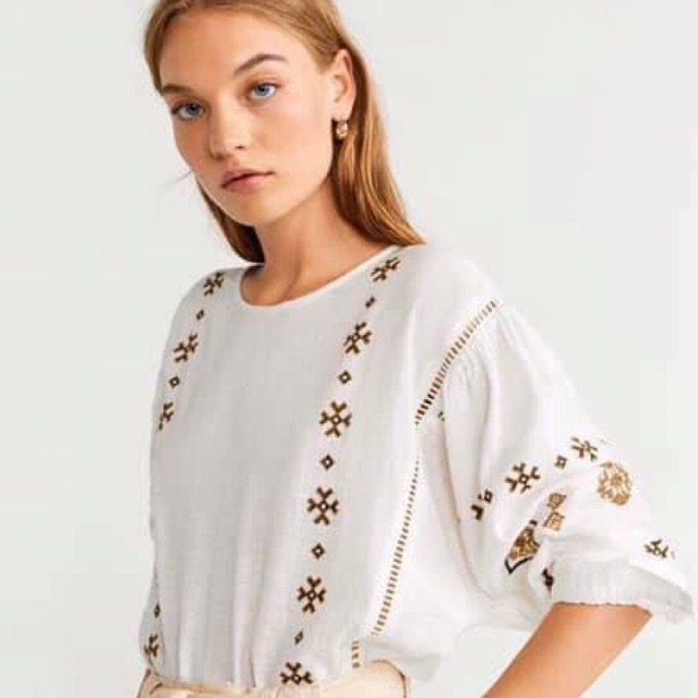 Áo Babydoll Mango Thêu