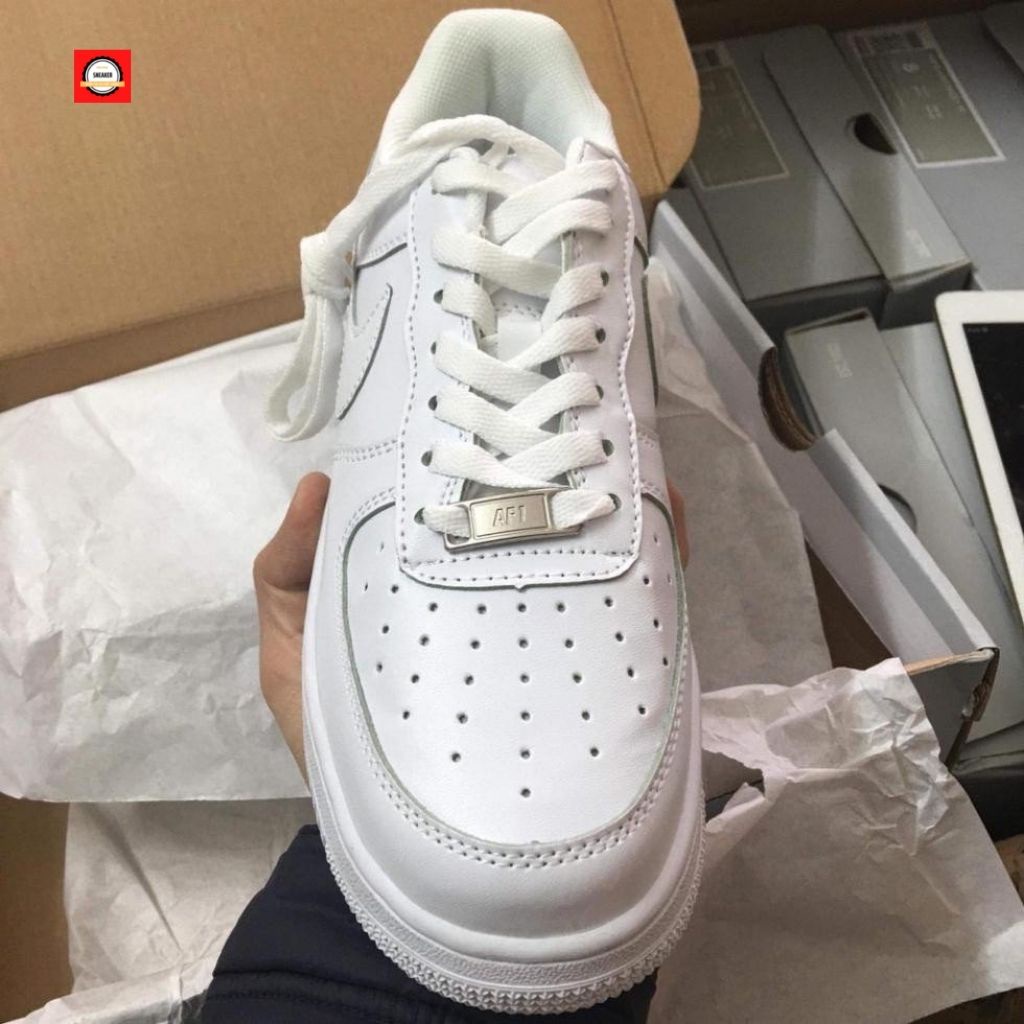 Giày thể thao AF1 Trắng, Giày sneaker Air Force 1 trắng full nam nữ siêu hot dễ phối đồ tặng FullBoxBill. | BigBuy360 - bigbuy360.vn