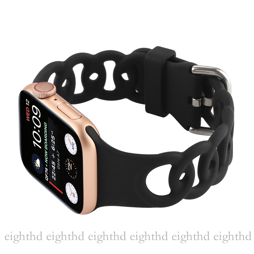 Dây Đeo Silicone Màu Trơn Cho Đồng Hồ Thông Minh Smart Watches Series 7 6 SE 5 4 3 2 1 41mm 45mm 44mm 42mm 40mm 38mm