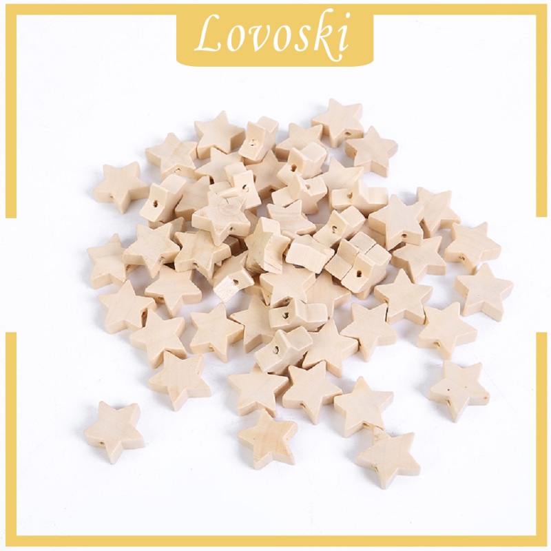 Bộ 50 Hạt Gỗ Dùng Làm Trang Sức Diy