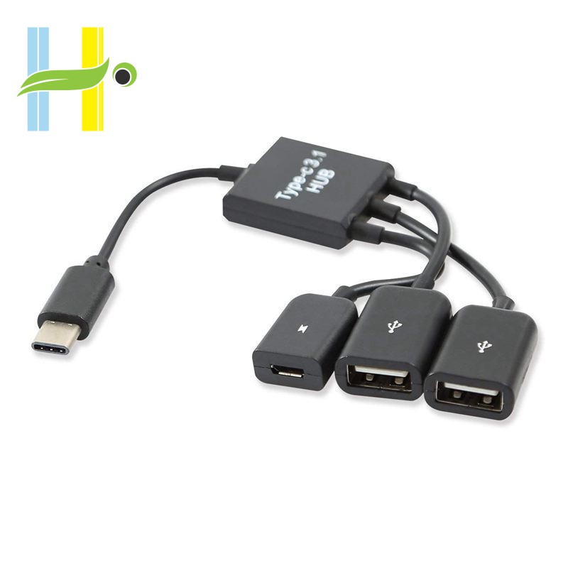 Dây Cáp Chuyển Đổi Cổng USB 3.1 Type C 2.0 + Micro-USB 3 trong 1 OTG HUB