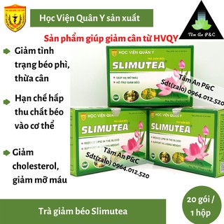 (Combo 3 hộp) Trà giảm cân, giảm béo Slimutea Học Viện Quân Y- Giúp giảm cân, giảm béo, giải khát- CHÍNH HÃNG HVQY