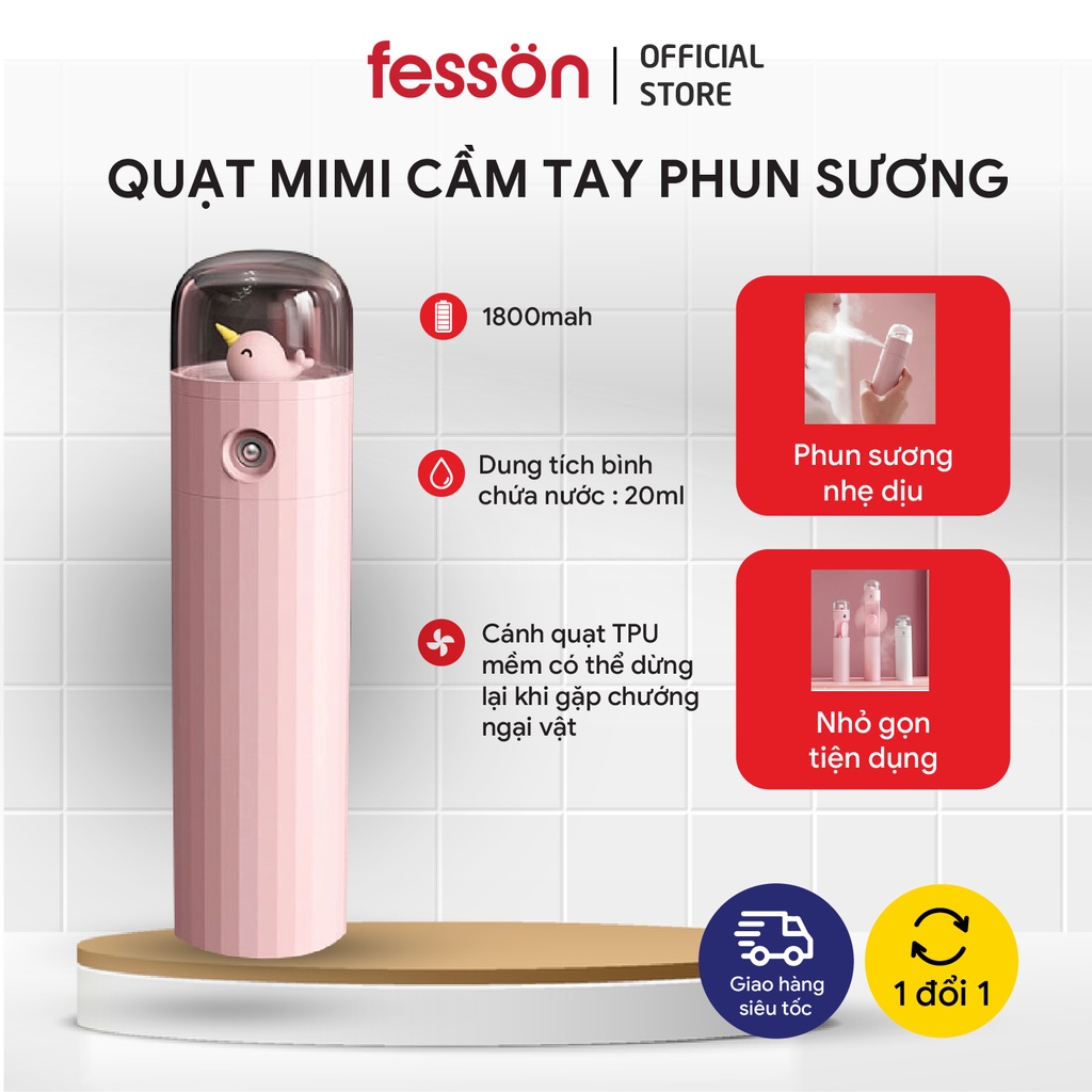 Quạt Mini Cầm Tay Phun Sương Tạo Ẩm [Sale Lớn] Sạc Pin Tích Điện Cực Đa Năng – Hàng Nội Địa Trung