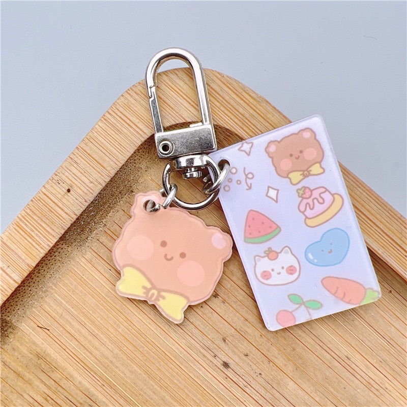 Combo móc khoá kèm sticker cute B07