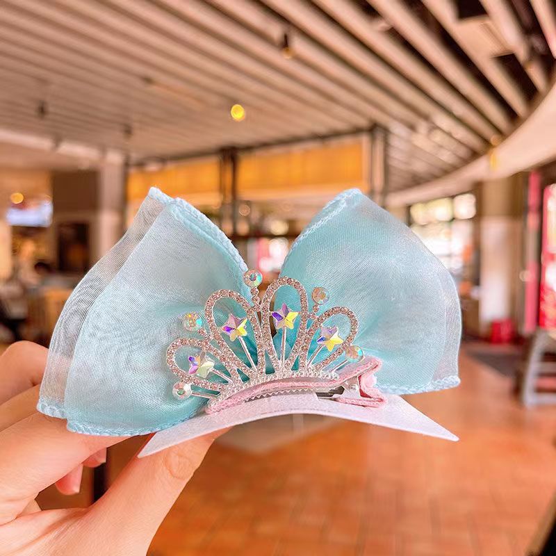 Kẹp tóc nơ voan vương miện dễ thương phong cách hàn quốc- Selenshop