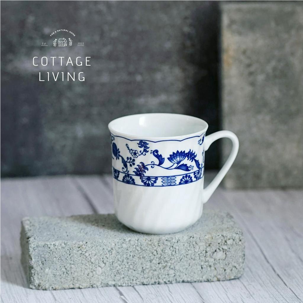 🧡 Ly / cốc sứ uống trà, cà phê hoa lam, có hiệu. Gốm Nhật Âu 2hand