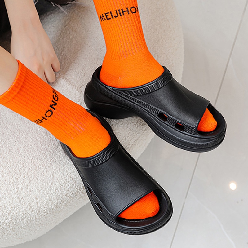 Dép quai ngang AYUER đế dày 5cm chống trượt thoải mái thời trang Hàn Quốc tùy chọn màu sắc cho nữ