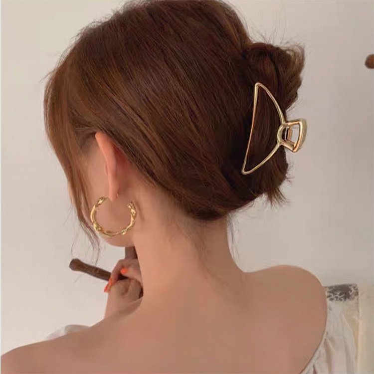 Kẹp tóc càng cua Hàn Quốc nữ đẹp hottrend kim loại cỡ size lớn iLita cặp búi tóc dễ thương cào 10 răng, 14 răng