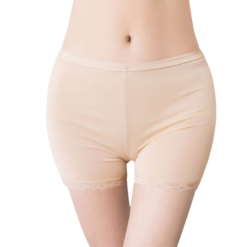 Quần Lót Bảo Hộ Vải Lụa Mỏng Không Đường May Viền Ren Thời Trang Cao Cấp Cho Nữ