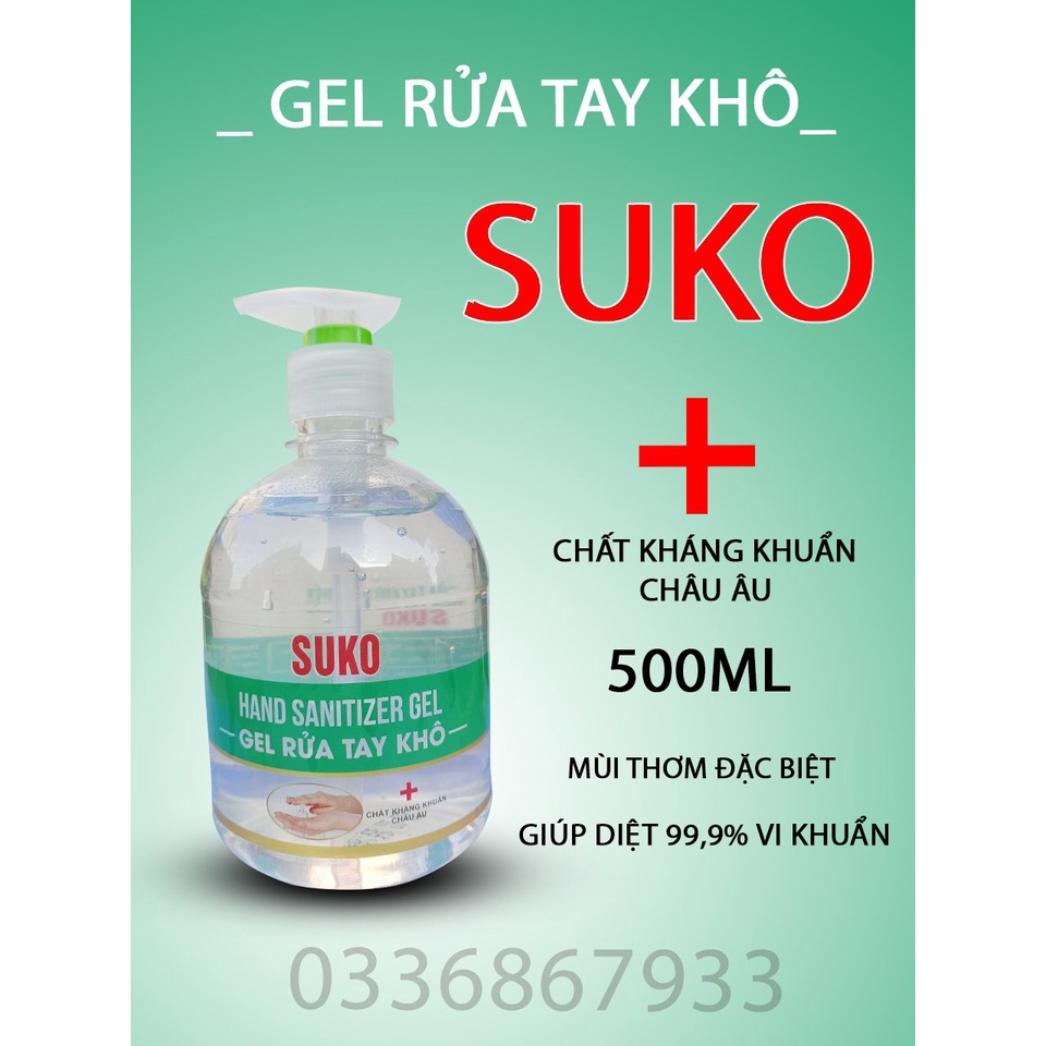 Gel rửa tay khô sát khuẩn bảo vệ da tay 500ml