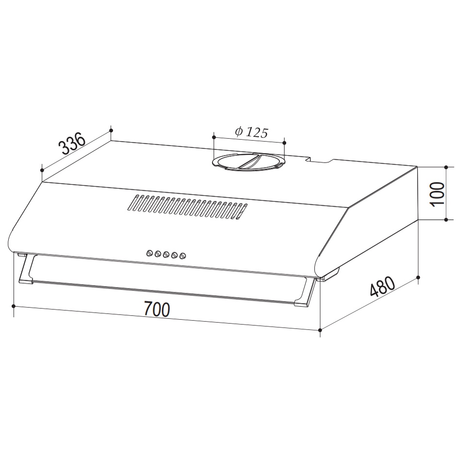 Máy hút mùi BAUER BC 0370I - Máy hút khói Slim cổ điển, inox 70cm, Bảo Hành 2 Năm