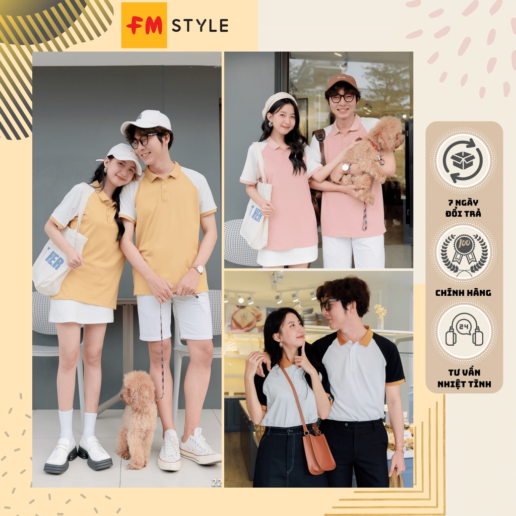 Áo phông nam nữ Polo có cổ phối viền đẹp, vải mềm, co giãn, mặc siêu mát | Fmstyle Shop 220218701