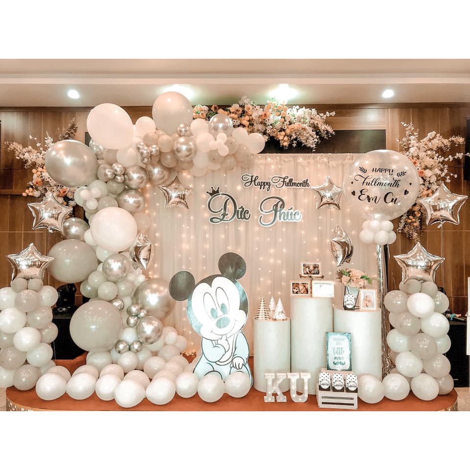 Rèm vải may sẵn Kem Shop trang trí sinh nhật tiệc cưới sự kiện - K185