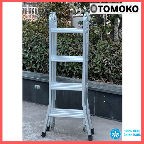 THANG NHÔM GẤP TOKOMO Chính Hãng Nhật Bản 4 ĐOẠN 4 BẬC-  Chiều dài 1.3M đến 4.7 M - Bảo Hành 3 Năm📞